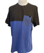 Marc Eckō Color Block Men&#39;s Crew Neck Tee Shirt Royal Blue/Black XL NWT - $12.34