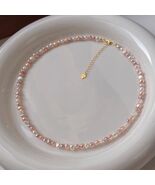Genuine Freshwater Pink Pearl Choker Necklace Handmade Vintage Style - $59.99