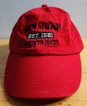 San Juan Puerto Rico Red Slouch Hat Cap Adjustable Strapback Ball Cap - £7.90 GBP