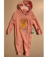 Disney Baby Winnie The Pooh Hooded Zip Up Pink Pajama One Piece 6-9M - £54.36 GBP