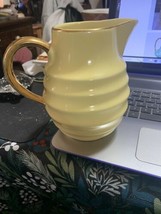 Vtg Pitcher Guaranteed Gold Plated 22K USA Ivory Very Rare Gold Handle 6... - £27.66 GBP