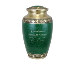 Suit of Cards Green Brass Urn - £92.00 GBP