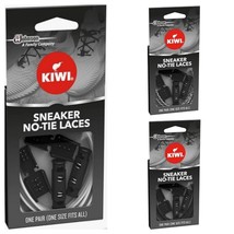 3pk Kiwi No Tie Elastic Shoe Laces Black White Black &amp; White Mixed Lot S... - $313.66 MXN