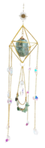 Gem Stone Crystal Mobile 1610 Flourite Suncatcher w/ Polygon Cage - $29.70