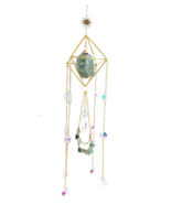Gem Stone Crystal Mobile 1610 Flourite Suncatcher w/ Polygon Cage - $40.73 CAD