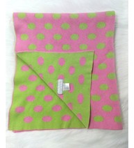 Elegant Baby Cotton Knit Baby Blanket Pink Green Polka Dot Girl B18 - £27.64 GBP
