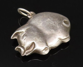 925 Sterling Silver - Vintage Minimalist Hollow Pig Animal Pendant - PT2... - $35.79