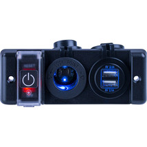 Sea-Dog Double USB  Power Socket Panel w/Breaker Switch [426506-1] - £29.23 GBP