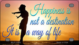 Happiness Way Of Life Sunset Novelty Mini Metal License Plate Tag - £11.69 GBP