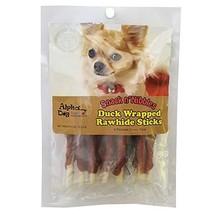 Alpha Dog Series Duck Wrapped Rawhide Sticks- 4oz (Pack of 10) - £39.56 GBP