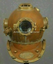 Antique US Navy Mark V Marine Divers Diving Helmet Vintage Scuba SCA Helmet 18&quot; - £169.83 GBP
