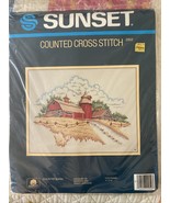 Vtg 1985 Sunset Counted Cross Stitch Country Barn 2952 Sealed Kit 11&quot;x14&quot;  - €15,45 EUR
