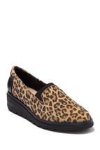 New Clarks Black Beige Animal Print Comfort Wedge Pumps Size 8.5 M $95 - £48.45 GBP