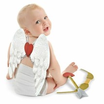 Infant 0-6 Months Valentine&#39;s Cupid 3 Pc Costume Kit Wings Bow Arrow - $21.37
