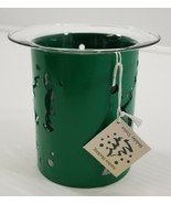 N) Anchor Hocking Holiday Votive Candle Holder With Green Metal Caddy - £4.64 GBP