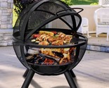 Ikuby Ball Of Fire Pit 35&quot; Outdoor Fire Ball With Bbq Grill Fire Globe P... - $181.99