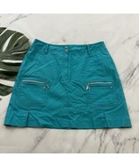 Jamie Sadock Womens Golf Skort Size 10 Turquoise Blue Zipper Pockets Str... - $26.72