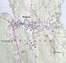 Map Bridgton Maine USGS 1983 Topographic Geological 1:24000 27x22&quot; TOPO18 - £35.39 GBP