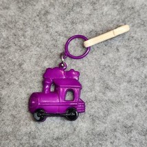 Vintage 1980s Plastic Bell Charm Train PURPLE For 80s Necklace - $16.83