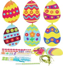 12 Pack Easter Egg Craft Kit for Kids Make You Own Egg Foam Stickers Ornament DI - £19.84 GBP