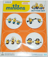 Minions Movie Stuart Kevin and Bob Metal 1.75&quot; Button Set of 4 NEW SEALE... - £3.53 GBP