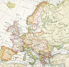 1920 Map Europe Before WW1 Italy German Empire Russia Spain France Hunga... - $554.45 MXN
