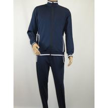 Men's Monte Carlo Turkey Jogging Suit 2pc Jump Set Stretchable 95209 Navy Blue image 5