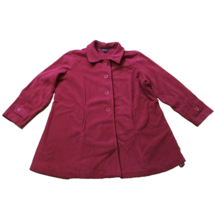 Roaman&#39;s Women&#39;s Plush Fleece Jacket Size 1X 22-24 color Magenta button closure - £19.37 GBP