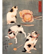 14006.Decor Poster.Room wall Interior vintage design.Japanese cute pet cats - $24.08 CAD+