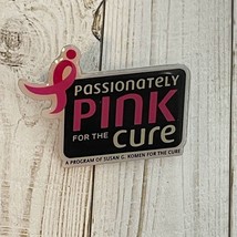 Passionately Pink For The Cure Pin Black Pink &amp; Silver Tone Susan G Komen - £9.33 GBP