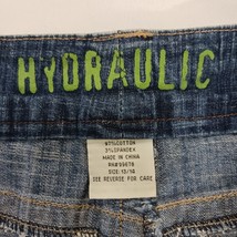 Hydraulic RN#99678 Women's Blue Cotton Stretch Denim Frayed Skirt Size 13/14 image 4