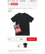 Supreme Hanes Tagless Tee Shirts 3 pack size small 100% AUTHENTIC! - £53.85 GBP