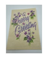 Vintage Hallmark A Cheery Greeting Get Well Card With Floral Design - $8.90