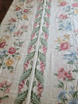 Vintage Waverly floral cottage core fabric panel 96X52 Pink blue yellow... - £45.66 GBP