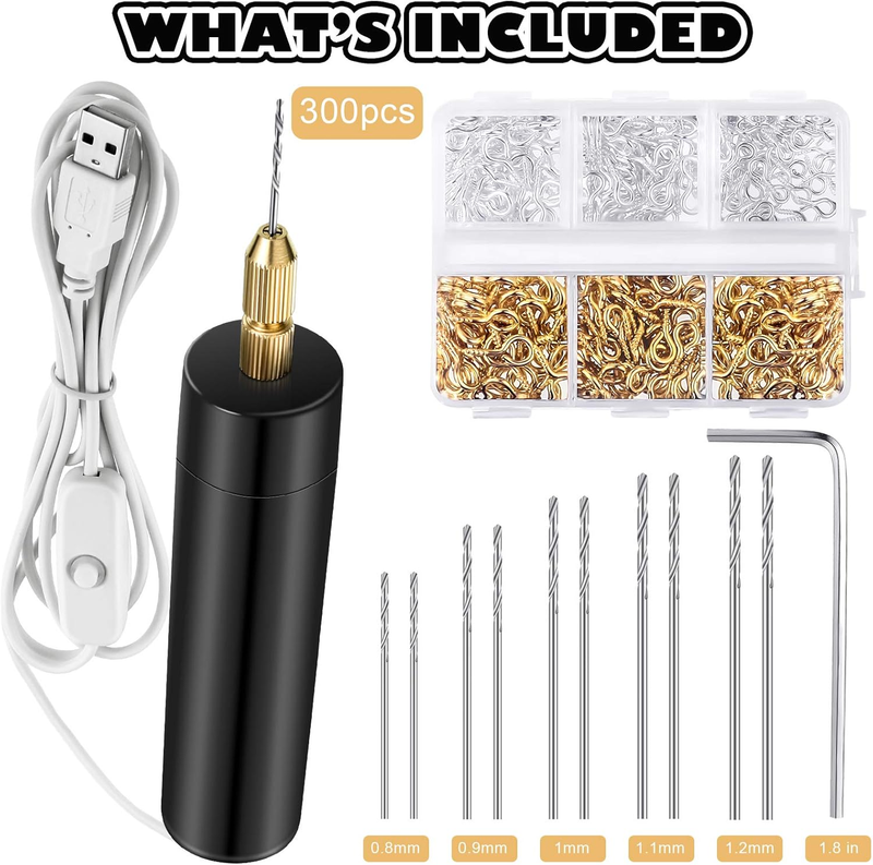 Lanties Electric Resin Drill Set, Including 300 Gold Silver Eye Screws, 10 Twist Item image 2