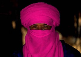 14&#39; Handmade Pink Tuareg scarf, Moroccan Tribal Berber Head Scarf, Afric... - £59.77 GBP