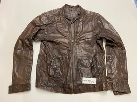 Reserved Vintage Veste Cuir Moto En Marron Aisselle/Aisselle 21 &quot; (mc860) - $81.49