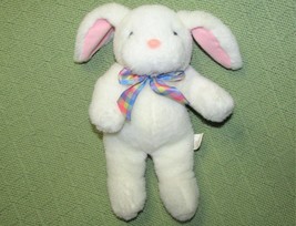 Hallmark 10&quot; Bunny Plush White Stuffed Easter Rabbit Pastel Ribbon Pink Ears - £3.52 GBP