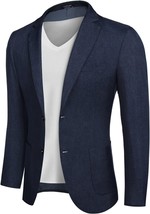 COOFANDY Mens Navy Blue Casual Lightweight Two Button Blazer Sport Coat - Size S - £19.36 GBP