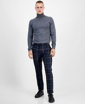 International Concepts Men&#39;s Slim-Fit Shadow Plaid Suit Pants Basic Navy... - £23.59 GBP