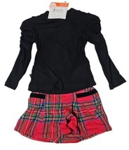 New Girls size 18 Months Christmas Shorts Shirt Tights Outfit Red Plaid ... - $13.36