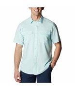Columbia James Bay Short Sleeve Woven Shirt ICY MORN (Aqua) Men&#39;s Sz M-X... - $501.18 MXN