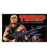 Trump With Gun Rambo Flag - 3x5 Ft - £10.35 GBP