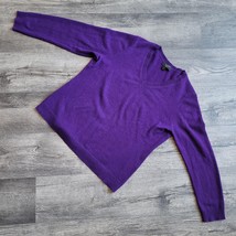 Charter Club Women&#39;s Sweater Purple Cashmere Luxury V-Neck Long Sleeves ... - $24.74