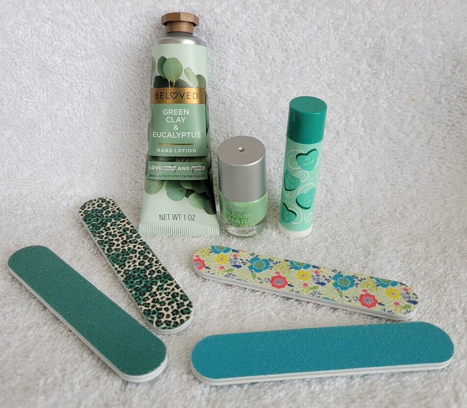 Green Beloved Hand &amp; Lip Set - Hearts ziplock bag - $5.00