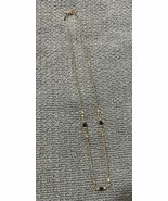 Vintage Monet Gold Tone Necklace Classic Simple Gold Black Beads Chain 16” - €11,37 EUR
