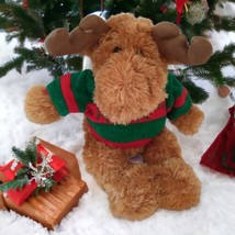 DanDee Moose Plush Christmas Stuffed Animal Reindeer Cabin Farmhouse Rustic  - £15.81 GBP