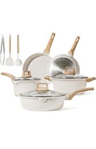 CAROTE 11PC Pots and Pans Set Nonstick, White Granite Induction Kitchen Cookware - £63.69 GBP