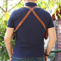 Fits Kimber Carry II 45 ACP 4”BBL Leather Shoulder Holster Double Mag #1468# RH image 5