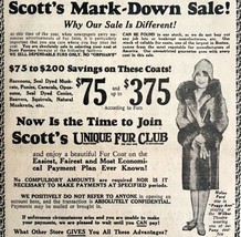Scott&#39;s Furriers Fur Clothing Helen Ford Advertisement 1963 New England ... - £31.86 GBP